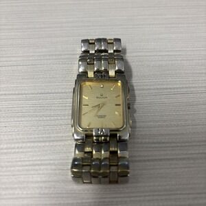 Vintage Bulova Diamond 18K Plated, Quartz Men's‎ Watch 3063-5020 AO